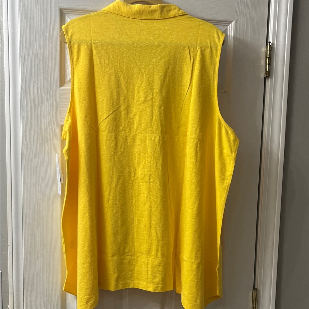 💛💛Soft Surroundings Sunny Yellow Sleeveless Button-Down Shirt💛💛 - Picture 8 of 9
